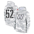Choea W.Commanders #52 Sonny Styles Player Arctic Camo Limited Salute to Service Pullover Hoodies Game Stitched Jerseys