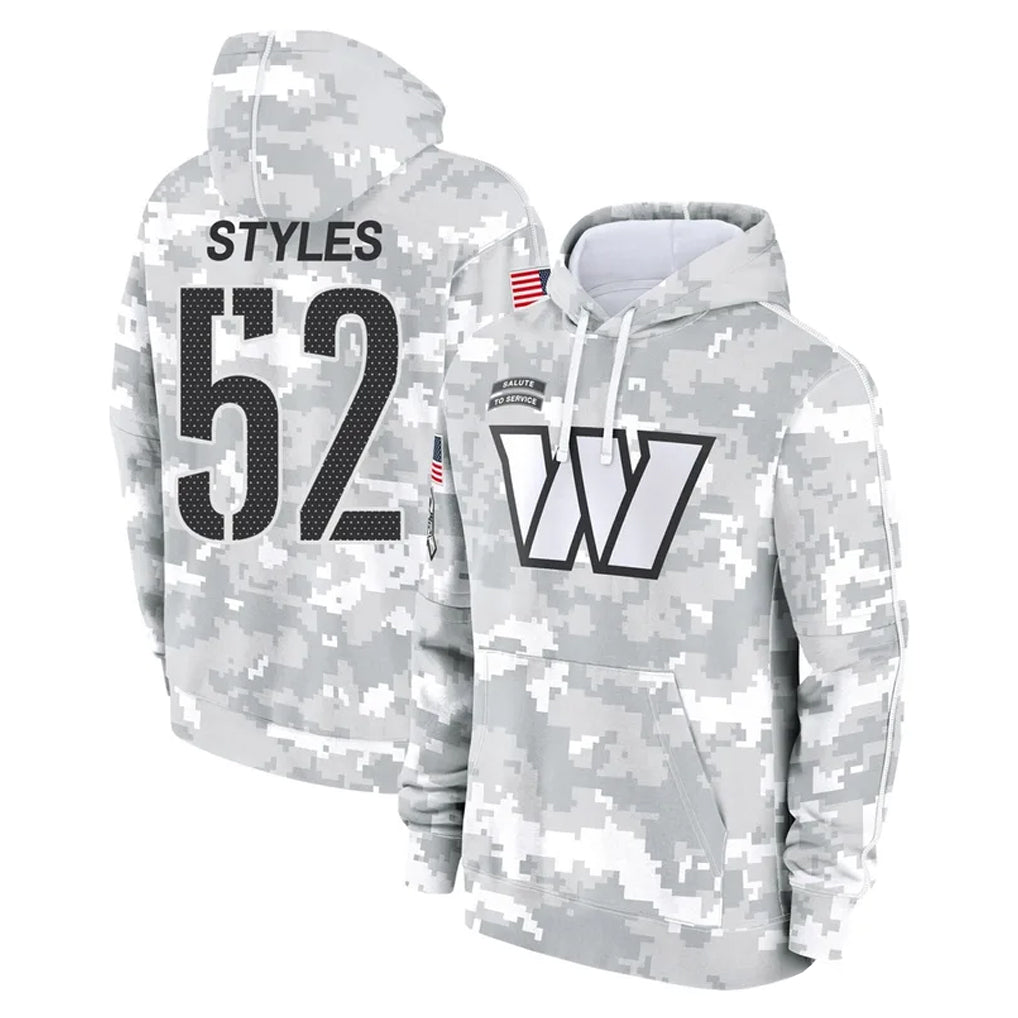 Choea W.Commanders #52 Sonny Styles Player Arctic Camo Limited Salute to Service Pullover Hoodies Game Stitched Jerseys
