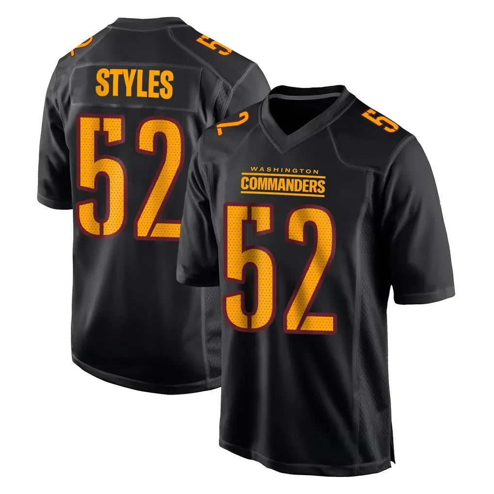 Choea W.Commanders #52 Sonny Styles Player Black Carbon Fashion Home Game Stitched Jerseys