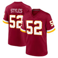 Choea W.Commanders #52 Sonny Styles Player Burgundy Game Home Stitched Jerseys