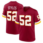 Choea W.Commanders #52 Sonny Styles Player Burgundy Game Home Stitched Jerseys