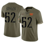 Choea W.Commanders #52 Sonny Styles Player Olive Salute To Service Limited Home Game Stitched Jerseys