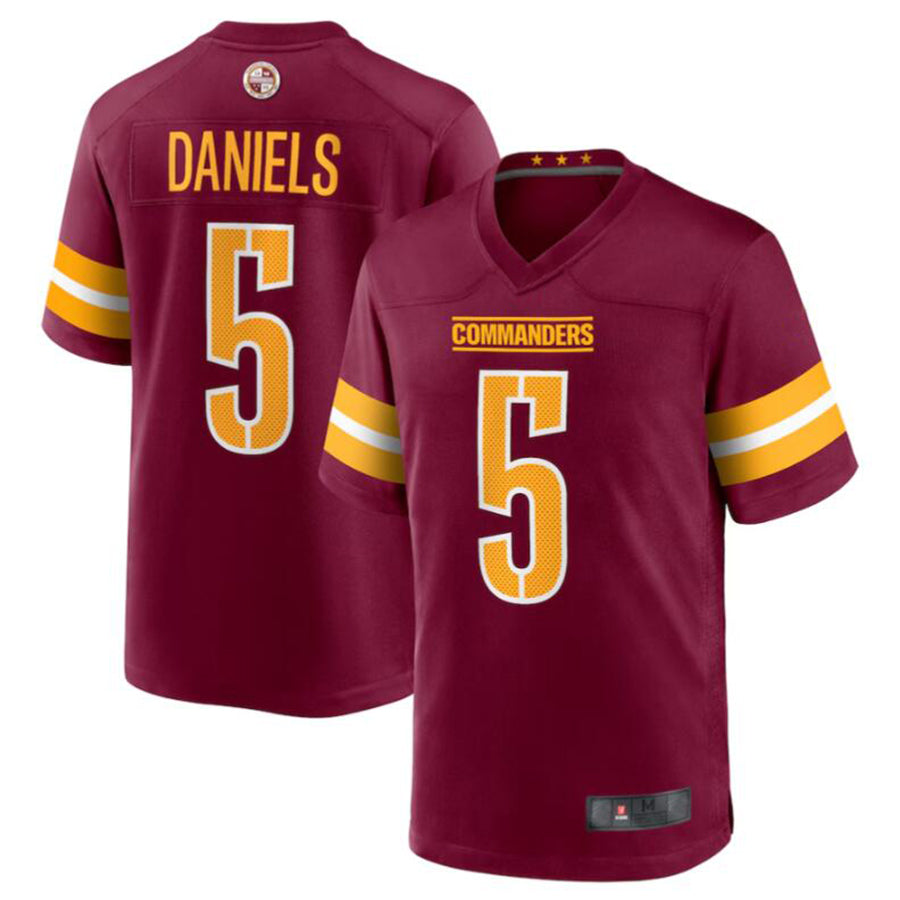 Choea W.Commanders #5 Jayden Daniels Burgundy 2024 Draft First Round Pick Player Game Stitched Jerseys