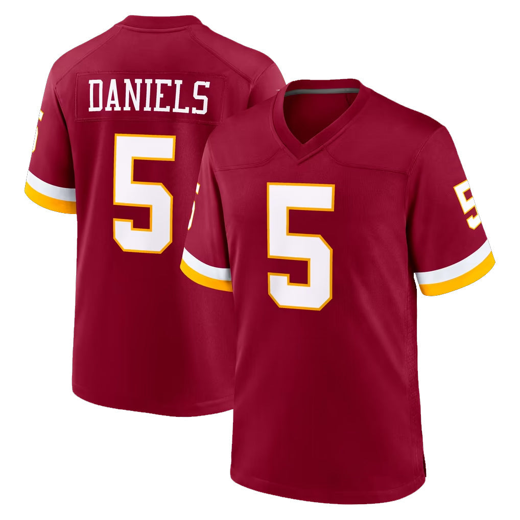 Choea W.Commanders #5 Jayden Daniels Player Burgundy Game Home Stitched Jerseys