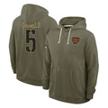 Choea W.Commanders #5 Jayden Daniels Player Olive Salute to Service Pullover Hoodies Limited Home Stitched Jerseys