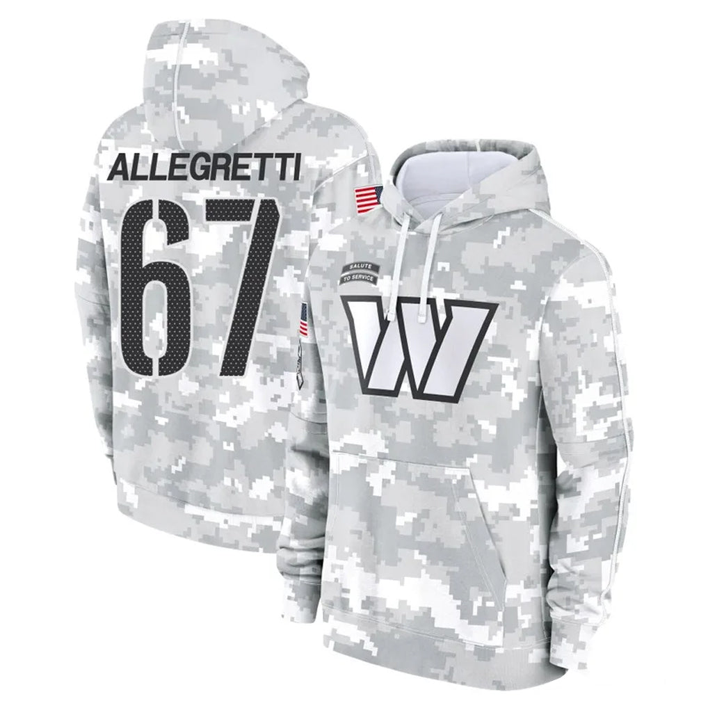 Choea W.Commanders #67 Nick Allegretti Player Arctic Camo Limited Salute to Service Pullover Hoodies Game Stitched Jerseys