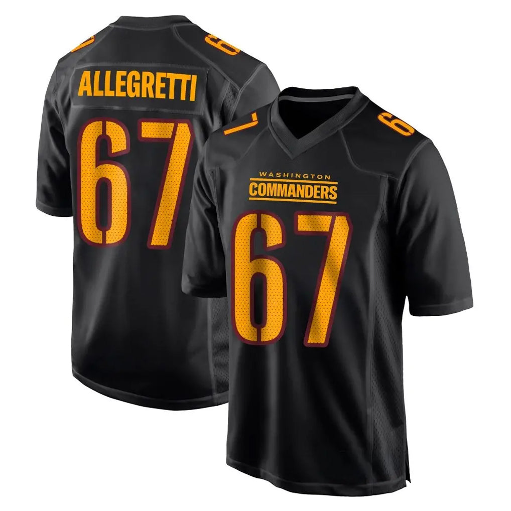 Choea W.Commanders #67 Nick Allegretti Player Black Carbon Fashion Home Game Stitched Jerseys