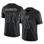 Choea W.Commanders #67 Nick Allegretti Player Black Limited Reflective Home Game Stitched Jerseys