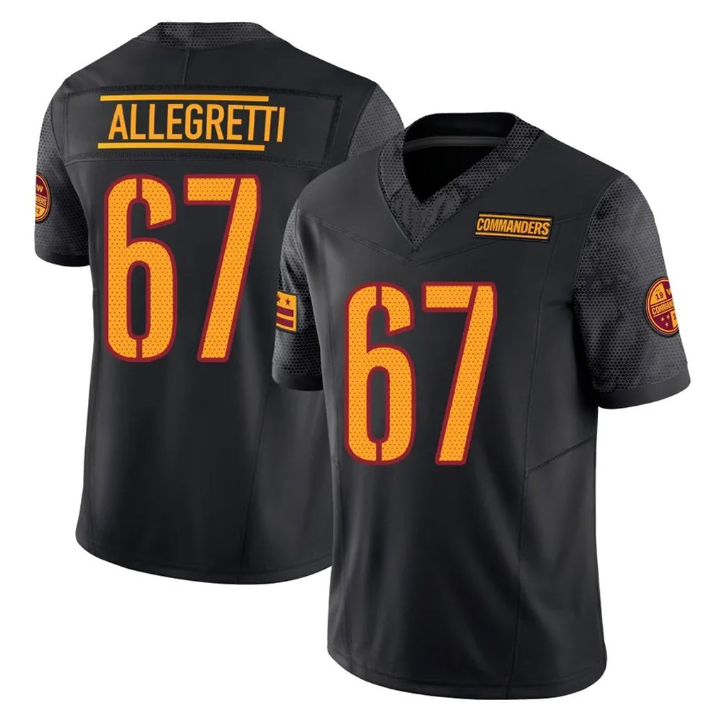 Choea W.Commanders #67 Nick Allegretti Player Black Limited Vapor F.U.S.E. Home Game Stitched Jerseys