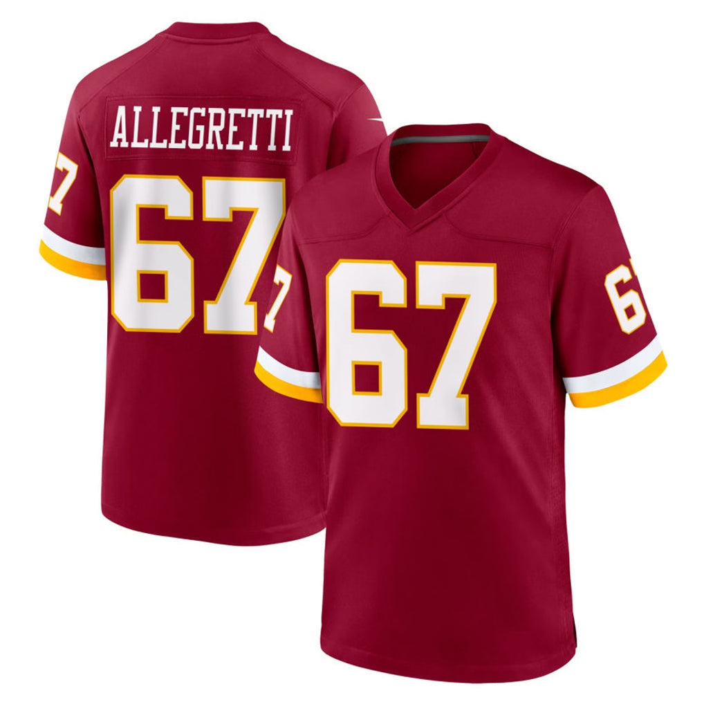 Choea W.Commanders #67 Nick Allegretti Player Burgundy Game Home Stitched Jerseys