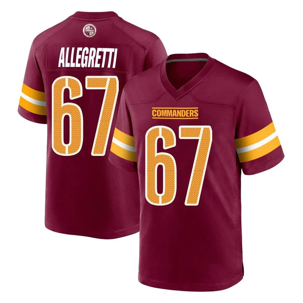 Choea W.Commanders #67 Nick Allegretti Player Burgundy Home Game Stitched Jerseys