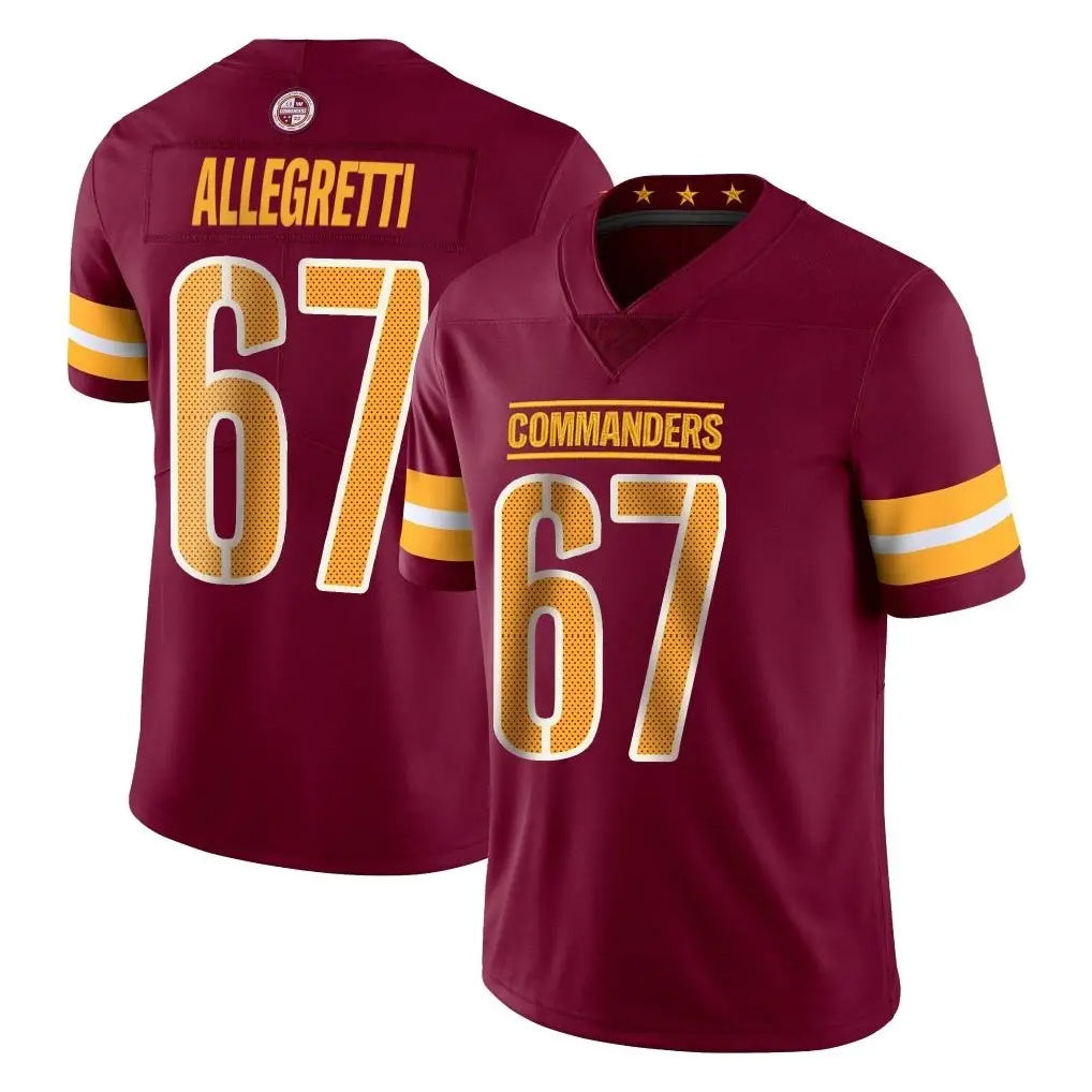 Choea W.Commanders #67 Nick Allegretti Player Burgundy Limited Vapor Home Game Stitched Jerseys