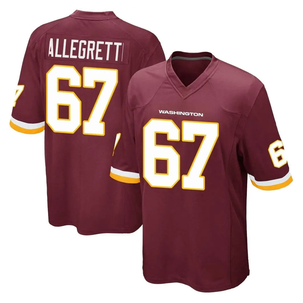 Choea W.Commanders #67 Nick Allegretti Player Burgundy Team Color Home Game Stitched Jerseys