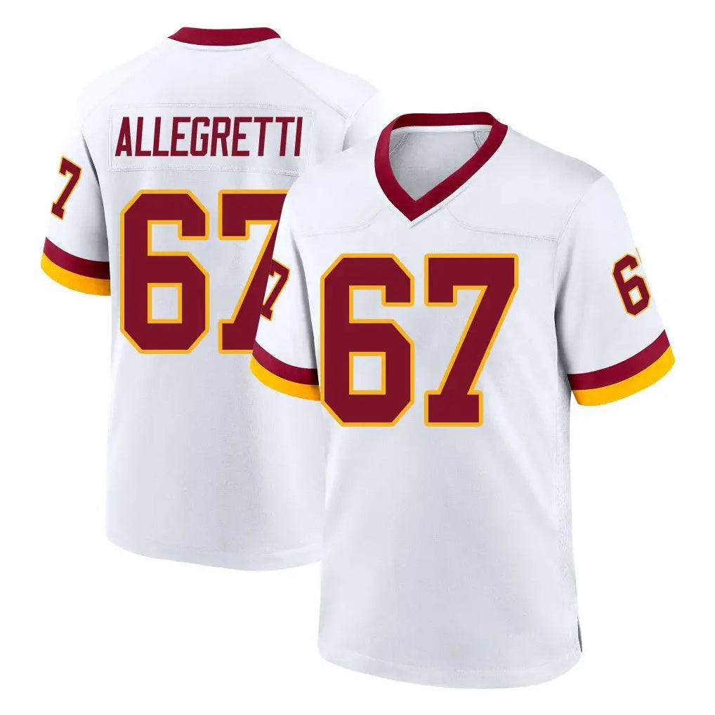 Choea W.Commanders #67 Nick Allegretti Player White Home Game Stitched Jerseys