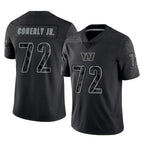 Choea W.Commanders #72 Josh Conerly Jr. Player Black Limited Reflective Home Game Stitched Jerseys