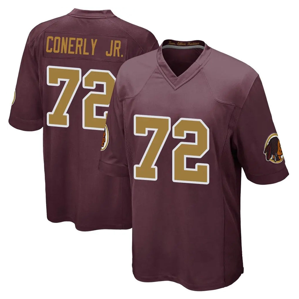 Choea W.Commanders #72 Josh Conerly Jr. Player Burgundy Alternate Home Game Stitched Jerseys