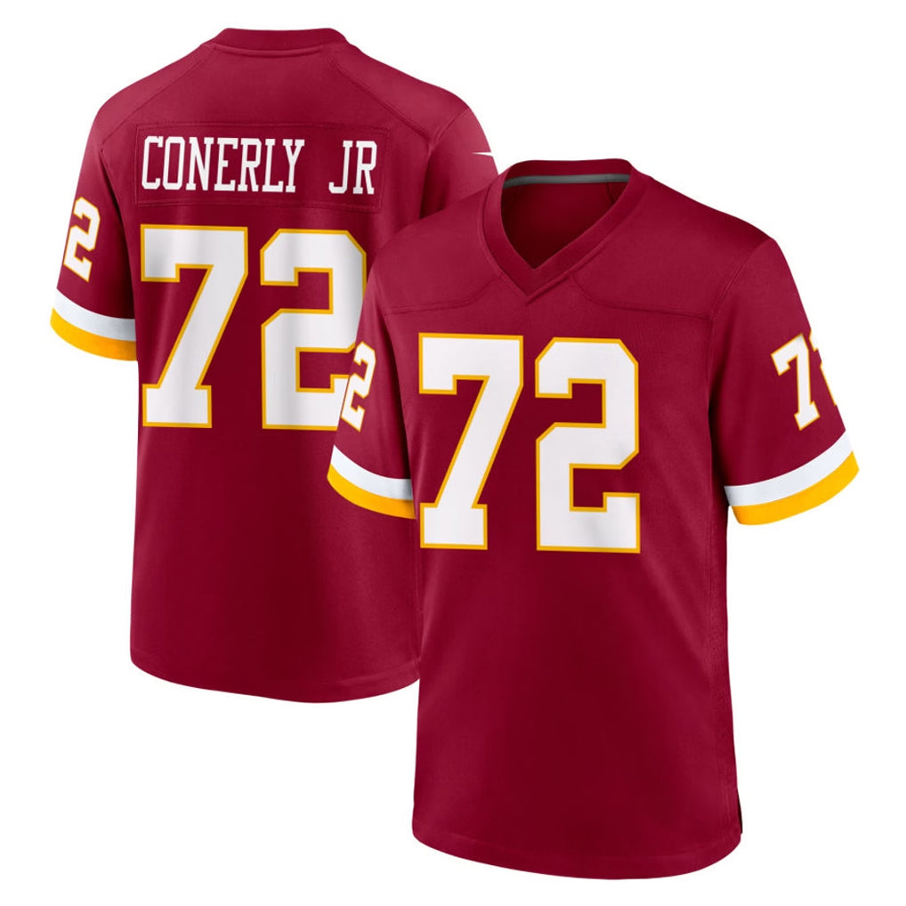 Choea W.Commanders #72 Josh Conerly Jr. Player Burgundy Game Home Stitched Jerseys