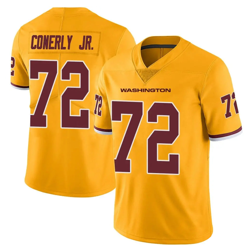 Choea W.Commanders #72 Josh Conerly Jr. Player Gold Limited Color Rush Home Game Stitched Jerseys