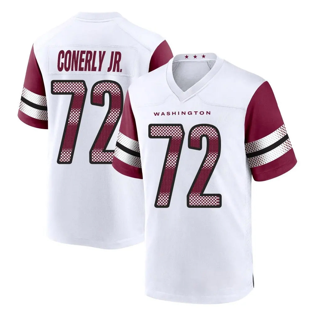 Choea W.Commanders #72 Josh Conerly Jr. Player White Game Home Stitched Jerseys