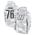 Choea W.Commanders #76 Sam Cosmi Player Arctic Camo Limited Salute to Service Pullover Hoodies Game Stitched Jerseys