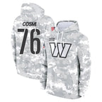 Choea W.Commanders #76 Sam Cosmi Player Arctic Camo Limited Salute to Service Pullover Hoodies Game Stitched Jerseys