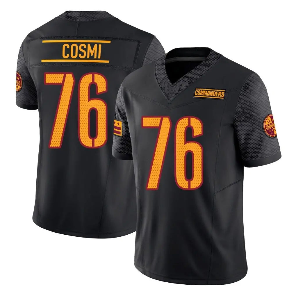 Choea W.Commanders #76 Sam Cosmi Player Black Limited Vapor F.U.S.E. Home Game Stitched Jerseys