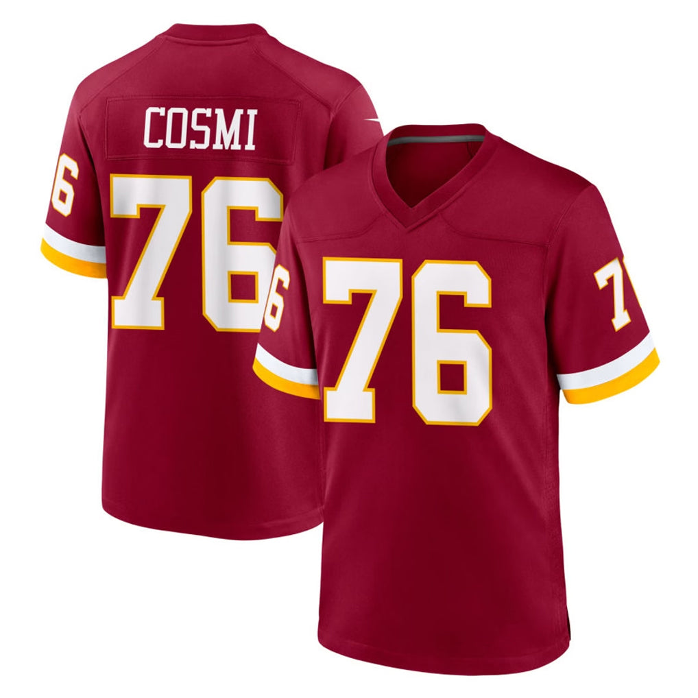 Choea W.Commanders #76 Sam Cosmi Player Burgundy Game Home Stitched Jerseys