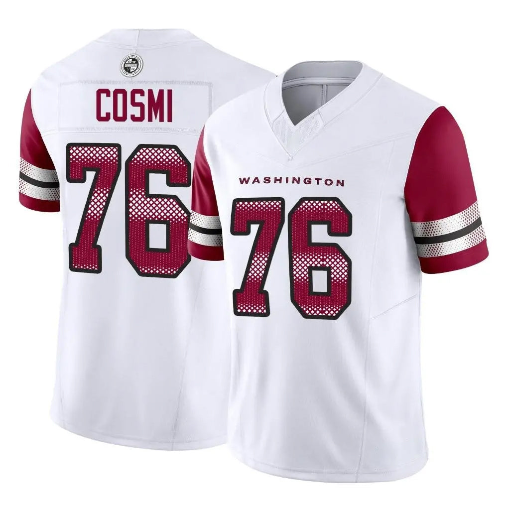 Choea W.Commanders #76 Sam Cosmi Player White Vapor F.U.S.E. Limited Home Game Stitched Jerseys