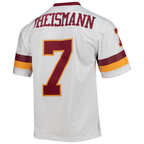 Choea W.Commanders #7 Joe Theismann Mitchell & Ness White Legacy Replica Stitched Puhic Jersey
