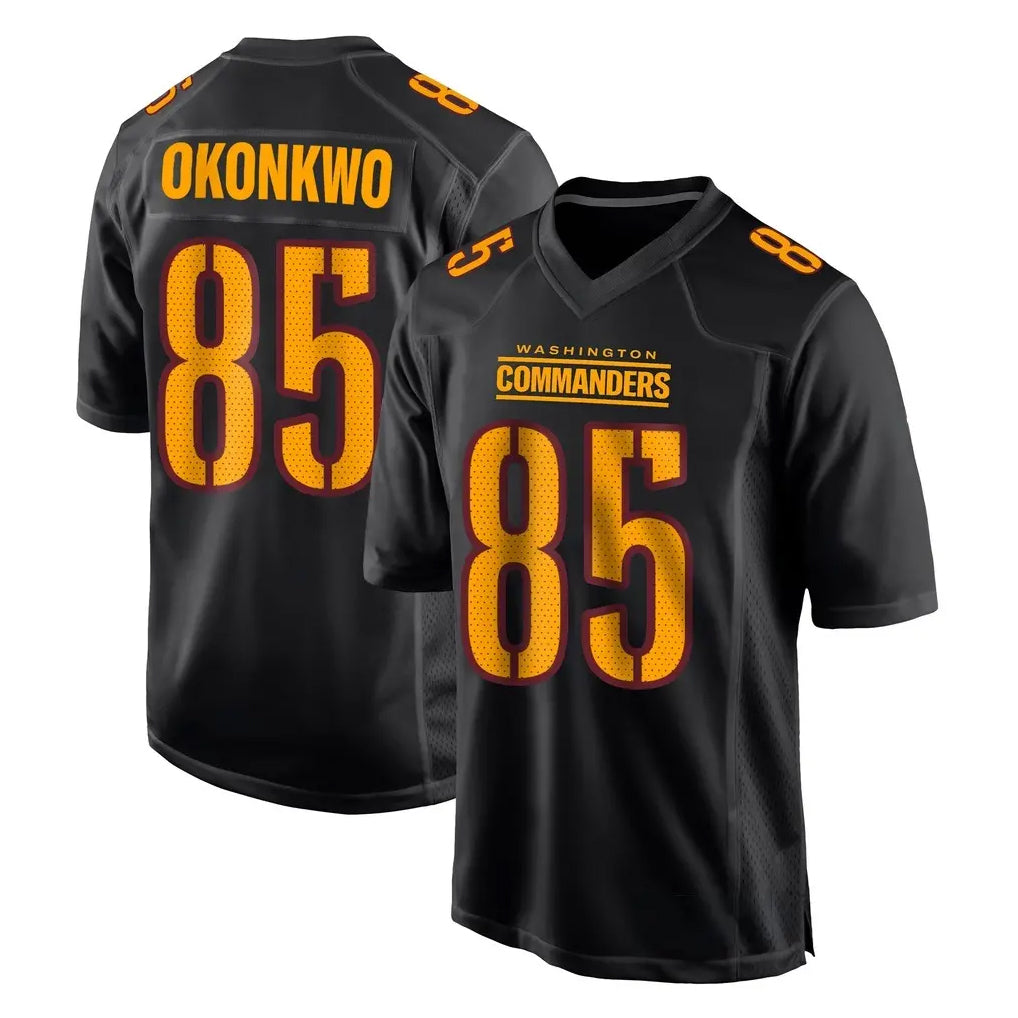 Choea W.Commanders #85 Chig Okonkwo Player Black Carbon Fashion Home Game Stitched Jerseys