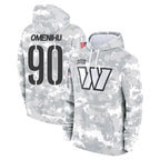 Choea W.Commanders #90 Charles Omenihu Player Arctic Camo Limited Salute to Service Pullover Hoodies Game Stitched Jerseys