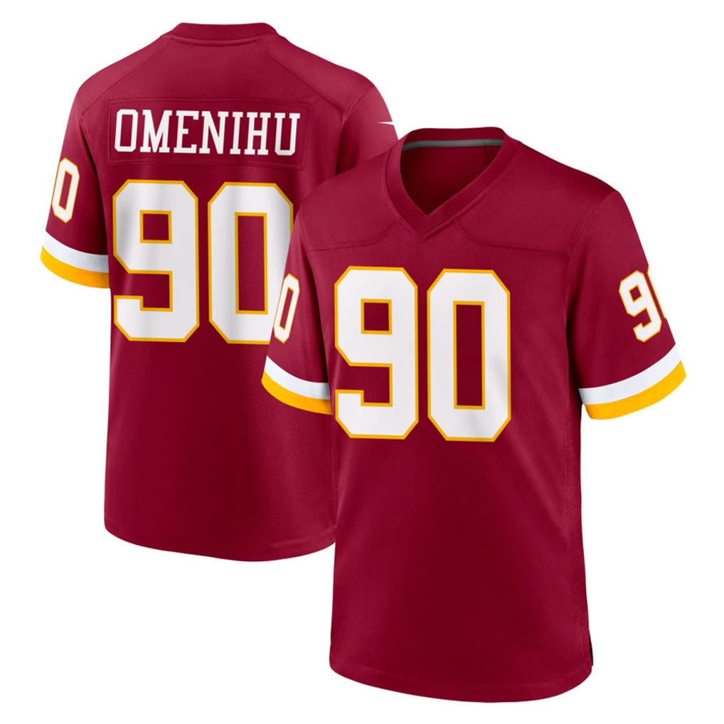 Choea W.Commanders #90 Charles Omenihu Player Burgundy Game Home Stitched Jerseys