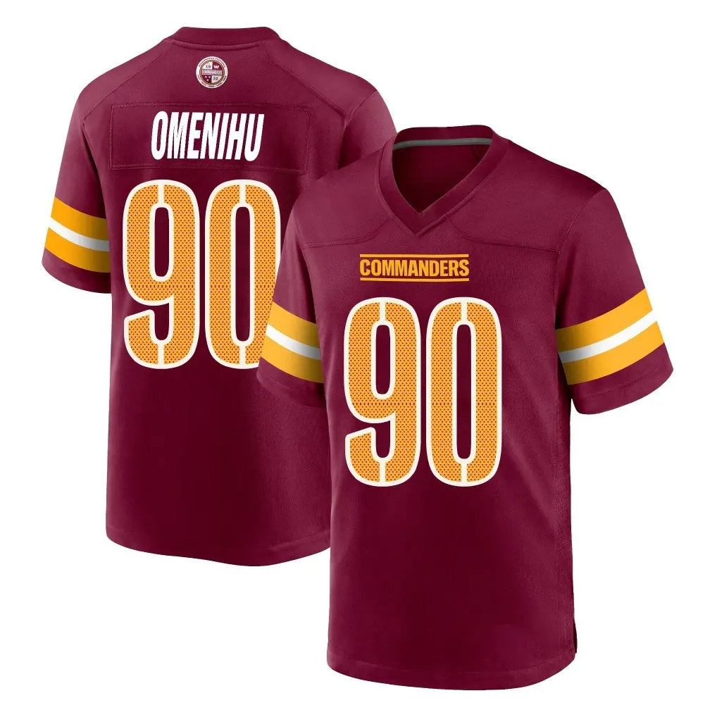 Choea W.Commanders #90 Charles Omenihu Player Burgundy Home Game Stitched Jerseys