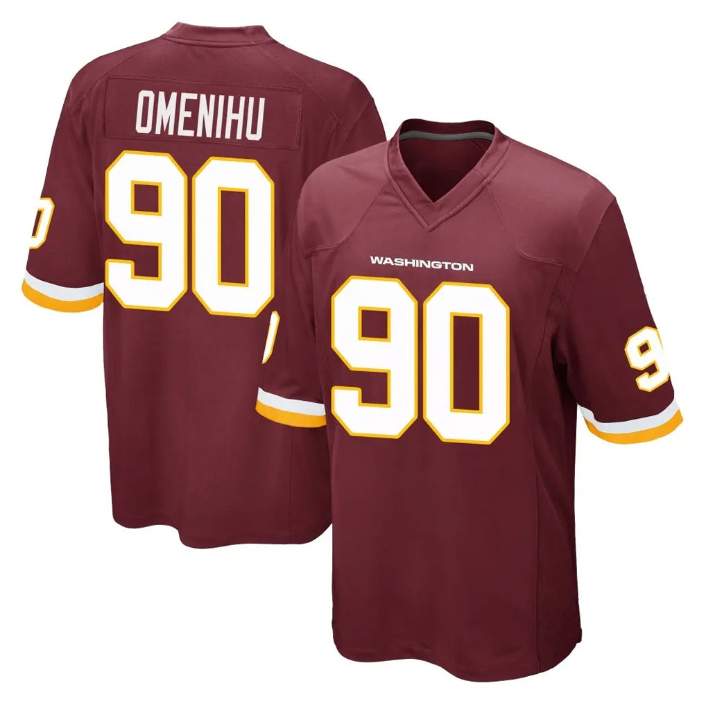Choea W.Commanders #90 Charles Omenihu Player Burgundy Team Color Home Game Stitched Jerseys