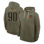 Choea W.Commanders #90 Charles Omenihu Player Olive Salute to Service Pullover Hoodies Limited Home Stitched Jerseys