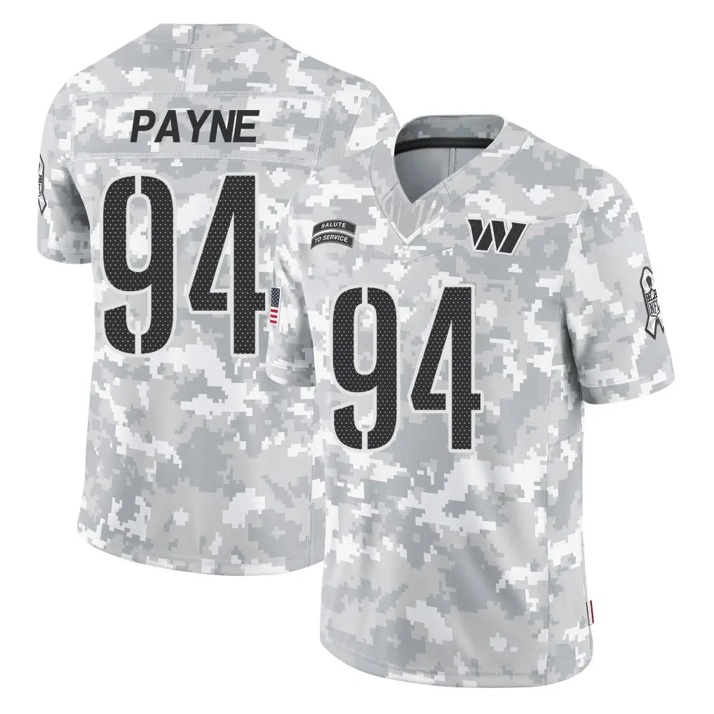 Choea W.Commanders #94 Daron Payne Player Arctic Camo Limited Salute To Service Home Game Stitched Jerseys