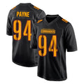 Choea W.Commanders #94 Daron Payne Player Black Carbon Fashion Home Game Stitched Jerseys