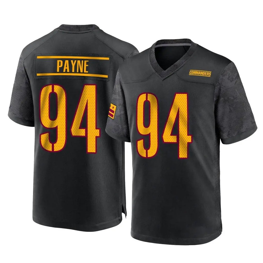 Choea W.Commanders #94 Daron Payne Player Black Home Game Stitched Jerseys
