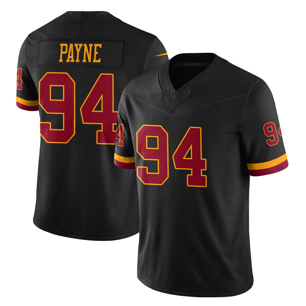 Choea W.Commanders #94 Daron Payne Player Black Limited Vapor Home Game Stitched Jerseys