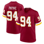 Choea W.Commanders #94 Daron Payne Player Burgundy Game Home Stitched Jerseys