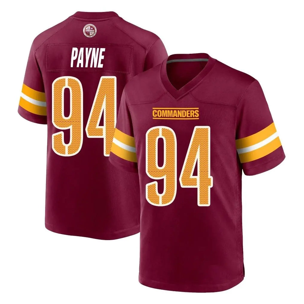 Choea W.Commanders #94 Daron Payne Player Burgundy Home Game Stitched Jerseys