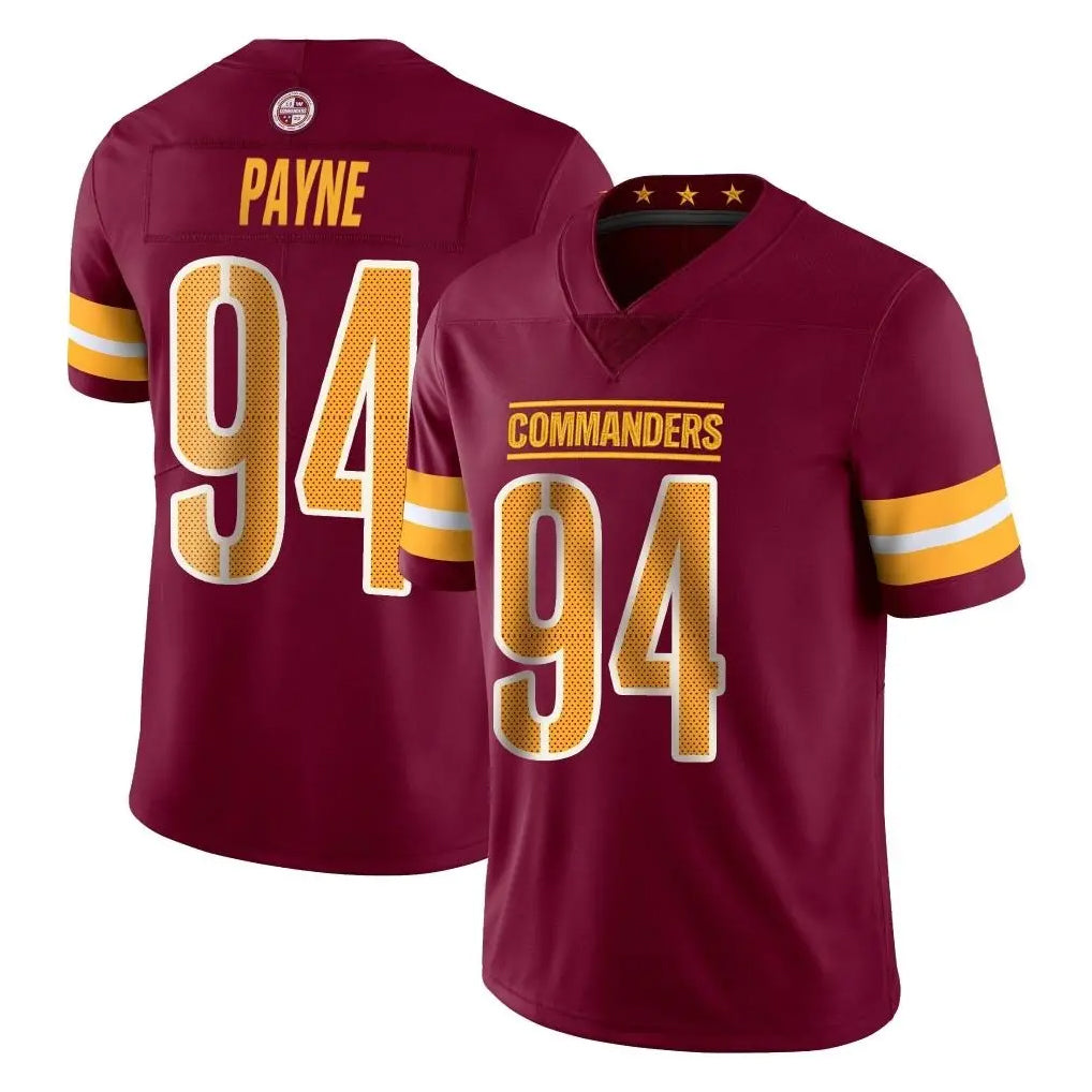Choea W.Commanders #94 Daron Payne Player Burgundy Limited Vapor Home Game Stitched Jerseys