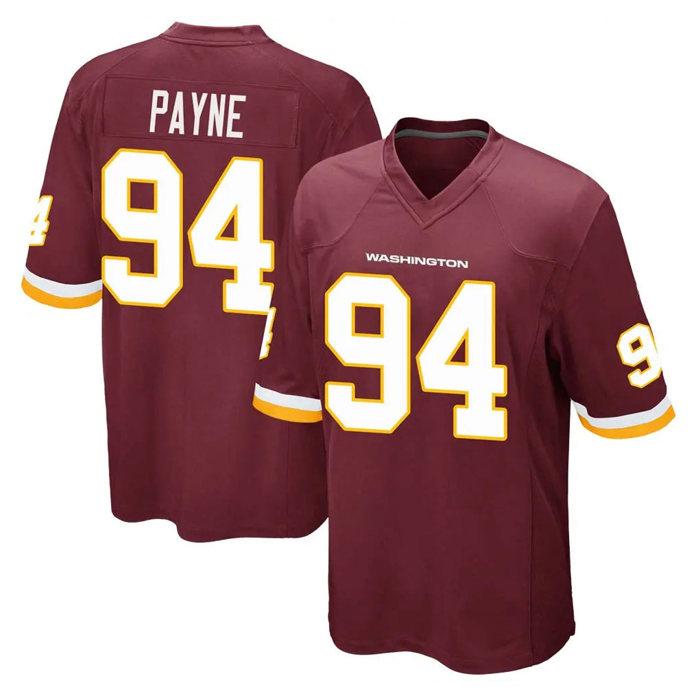 Choea W.Commanders #94 Daron Payne Player Burgundy Team Color Home Game Stitched Jerseys