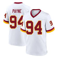 Choea W.Commanders #94 Daron Payne Player White Home Game Stitched Jerseys