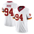 Choea W.Commanders #94 Daron Payne Player White Limited Vapor F.U.S.E. Home Game Stitched Jerseys