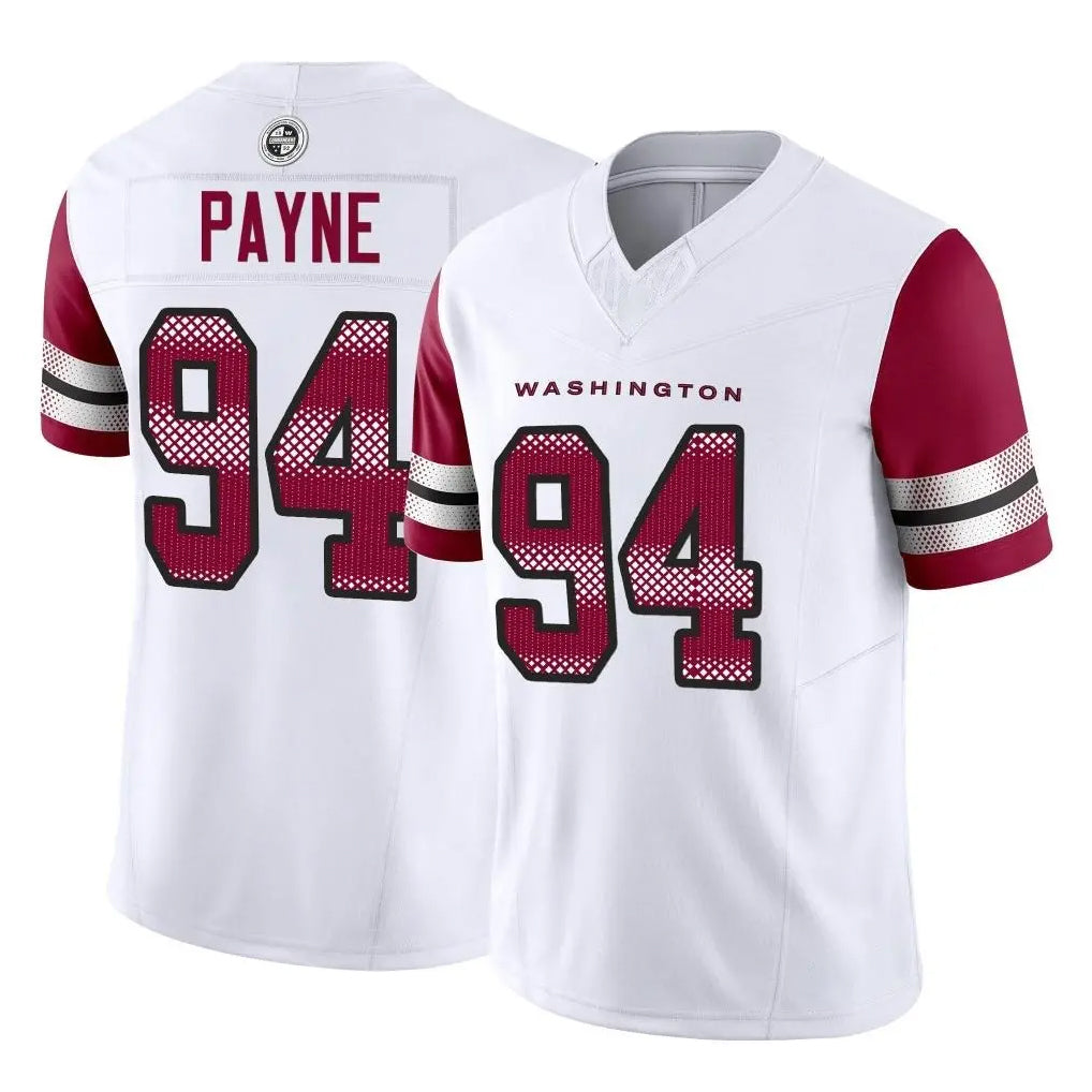 Choea W.Commanders #94 Daron Payne Player White Vapor F.U.S.E. Limited Home Game Stitched Jerseys