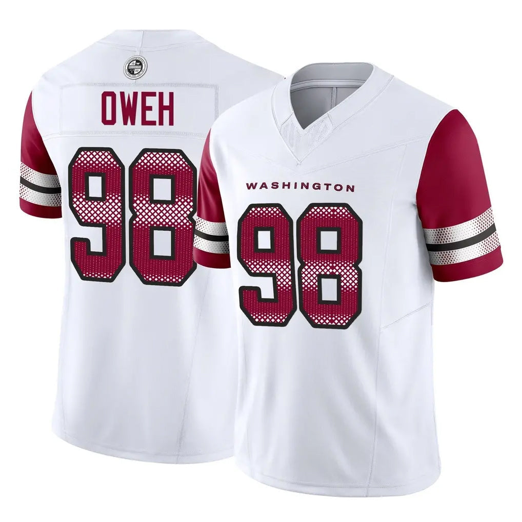 Choea W.Commanders #98 Odafe Oweh Player White Vapor F.U.S.E. Limited Home Game Stitched Jerseys