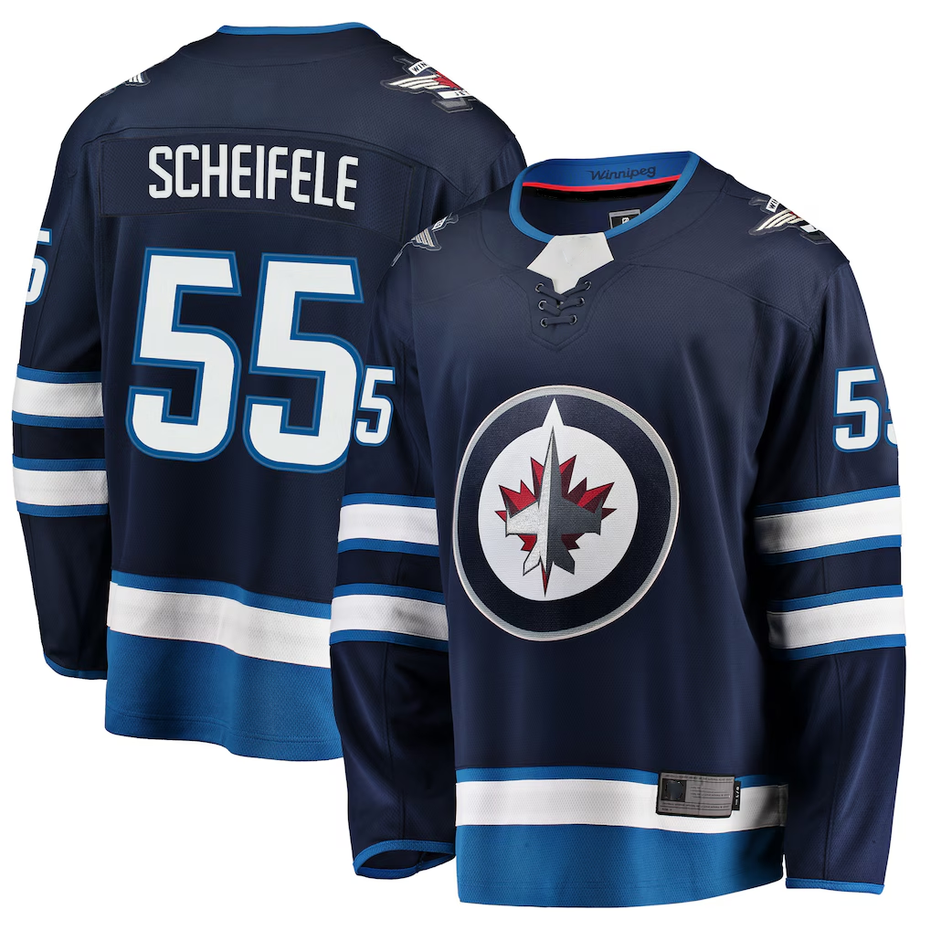 Choea W.Jets #55 Mark Scheifele Navy Breakaway Replica Jerseys