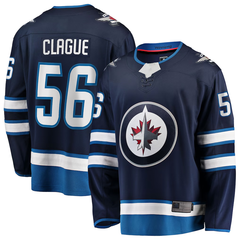 Choea W.Jets #56 Kale Clague Navy Home Breakaway Jerseys