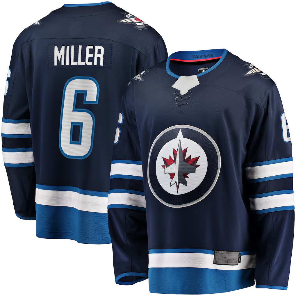 Choea W.Jets #6 Colin Miller Navy Home Premier Breakaway Player Jerseys